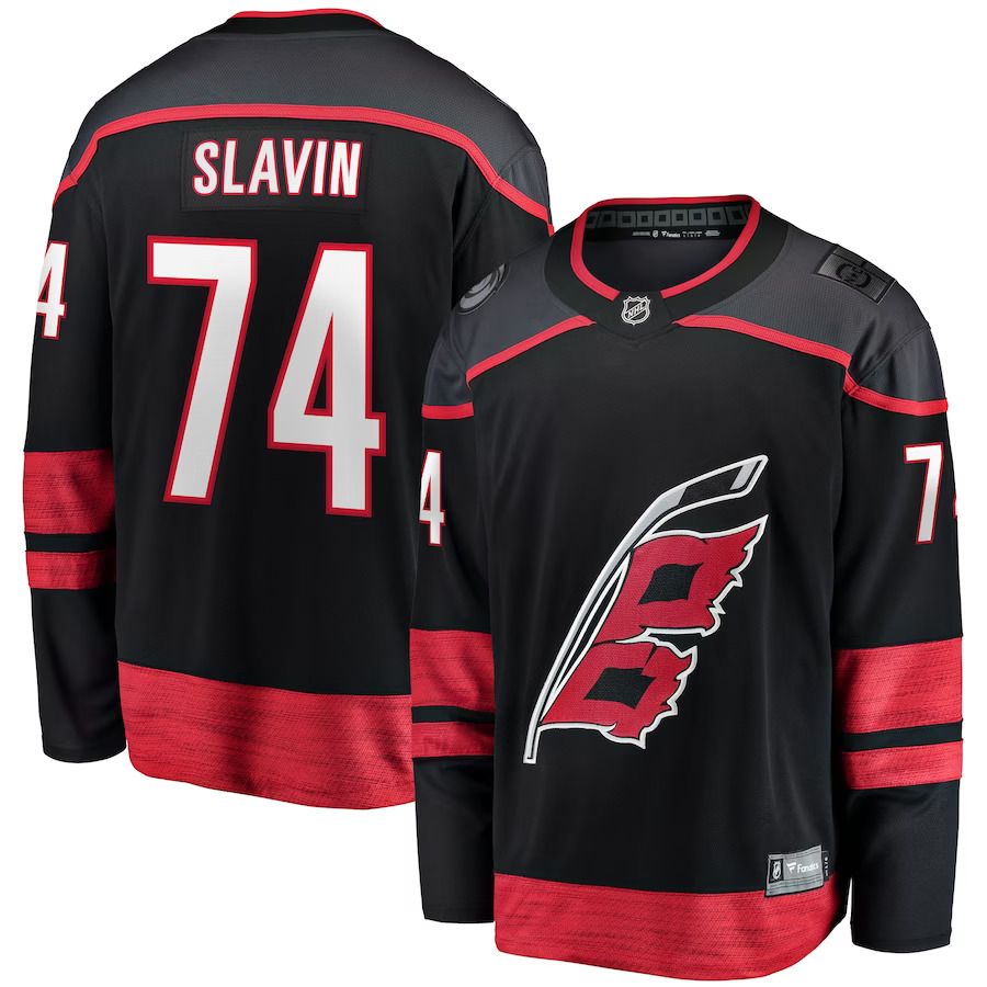 Men Carolina Hurricanes #74 Jaccob Slavin Fanatics Branded Black Home Breakaway Player NHL Jersey->carolina hurricanes->NHL Jersey